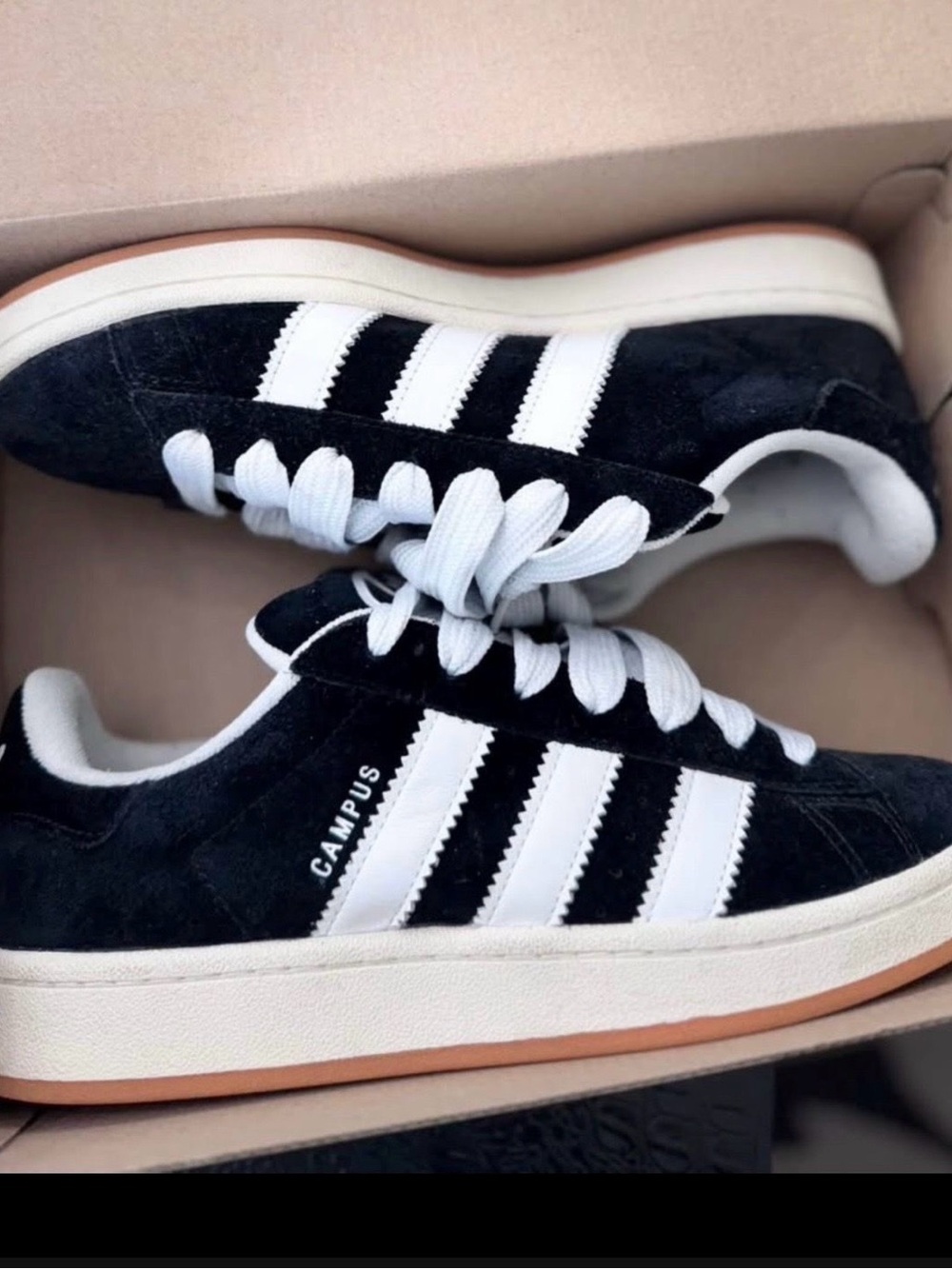 adidas Campus Black & White Suede Sneakers
